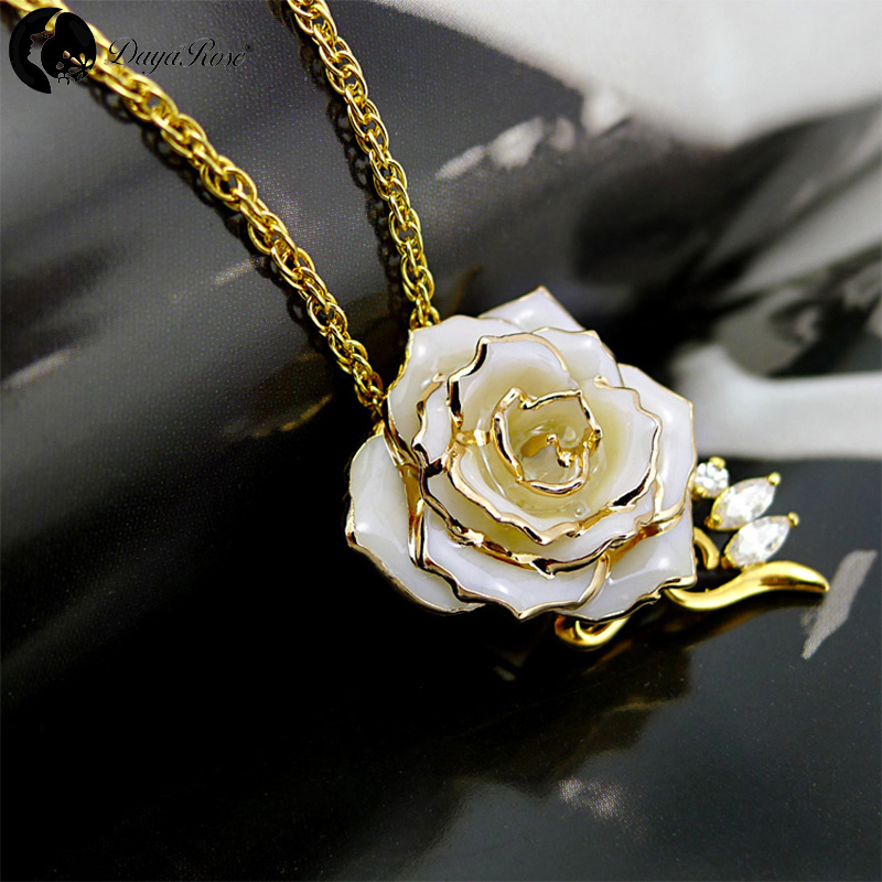 Amy Granule白玫瑰项链（新鲜玫瑰）